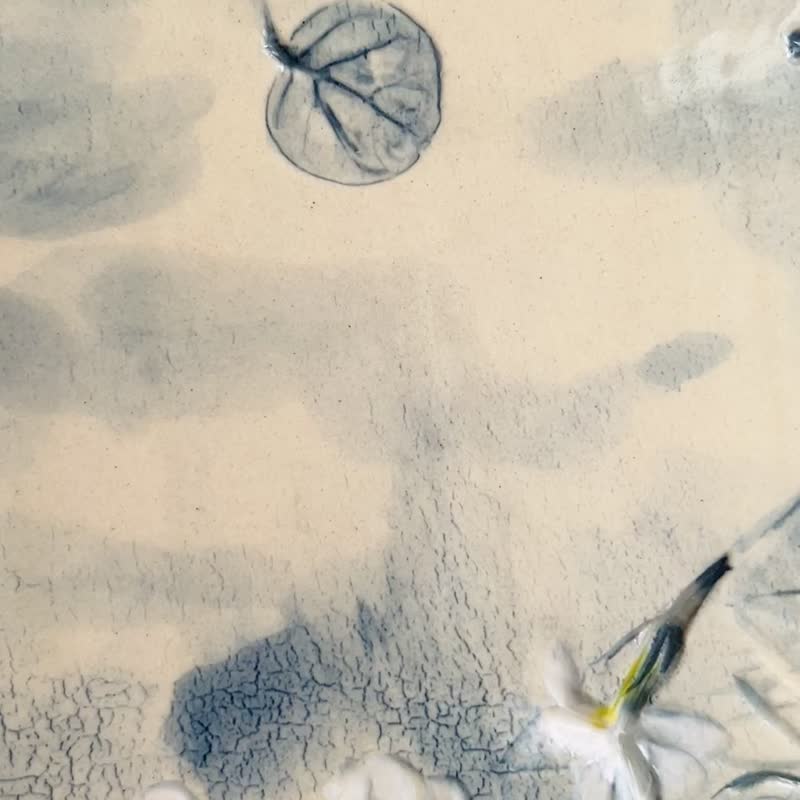 2024年夏末的烟雨里 飘落几朵茉莉花  手绘青花  壶承 - 茶具/茶杯 - 陶 