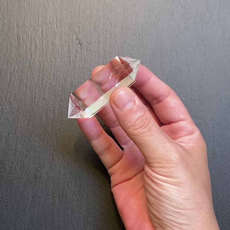 天然冰透蓝针双尖白水晶能量柱 天使之翼 避邪挡煞 快速出货 - 摆饰 - 水晶 多色