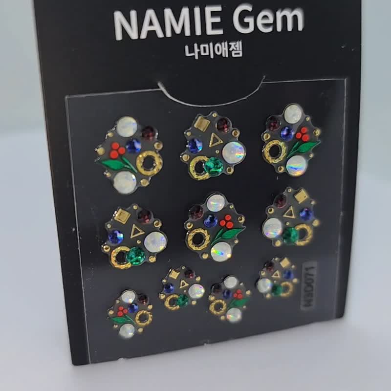 【圣诞节】【专业用】NAMIE Gem 美甲装饰艺术贴纸 3D 071 - 指甲油/指甲贴 - 树脂 金色