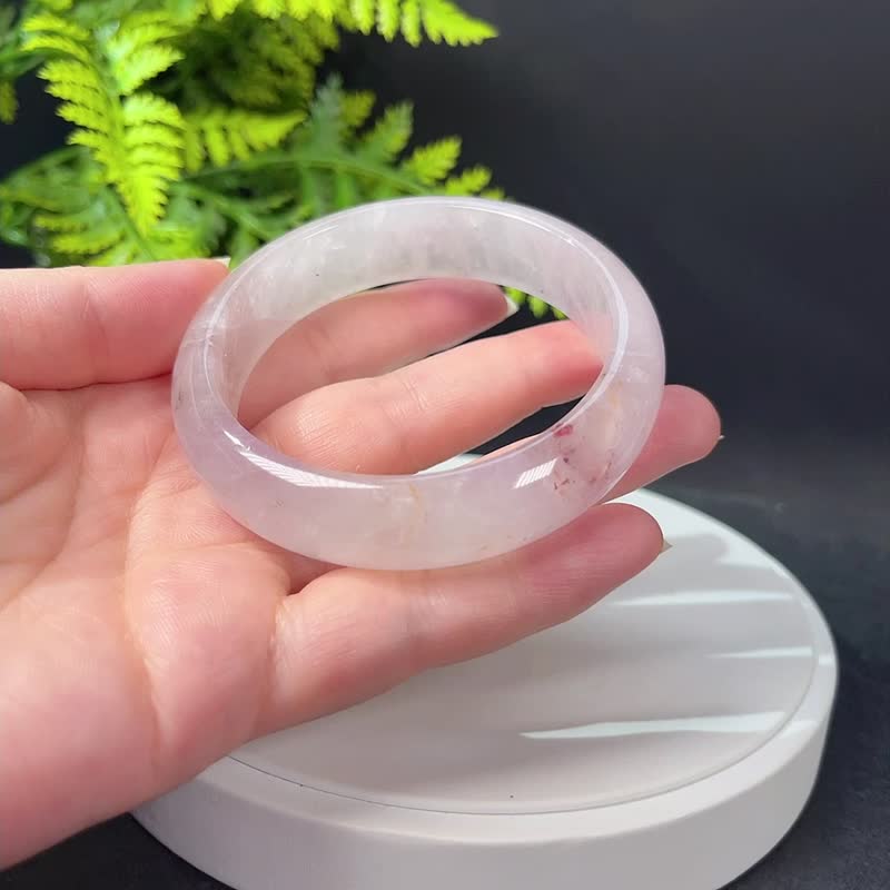 薰衣草紫水晶手镯61MM 星光透感浅紫色水晶手环 心情愉悦幸运 - 手链/手环 - 水晶 紫色