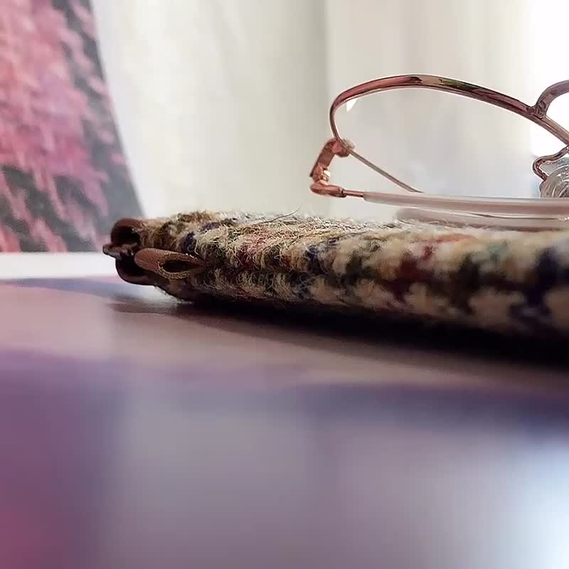 harris tweed粗花呢格纹千鸟格眼镜袋抗压便携太阳眼镜墨镜收纳 - 眼镜/眼镜框 - 羊毛 