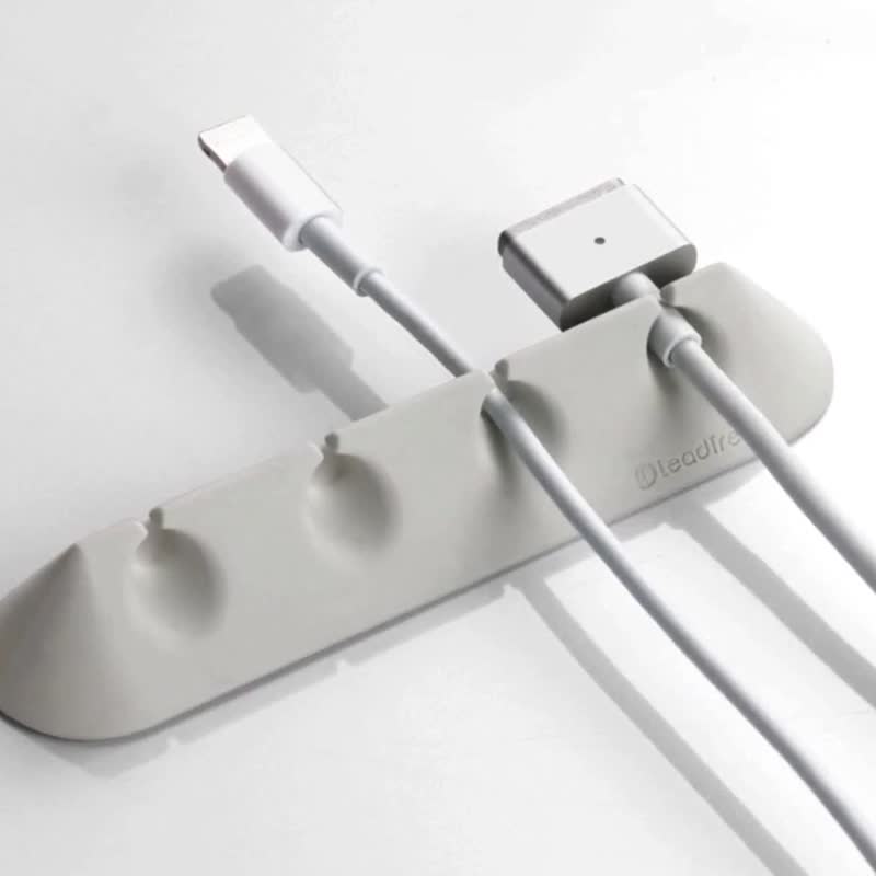 【LT】弹性收线器 T版 集线器 2个1入 - 卷线器/电线收纳 - 硅胶 灰色