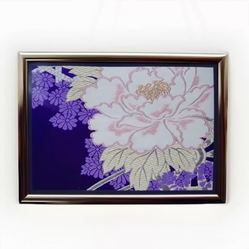 独一无二 真丝和服袋带艺术挂画, 日本手工纺织装饰面板 - 海报/装饰画/版画 - 丝．绢 紫色