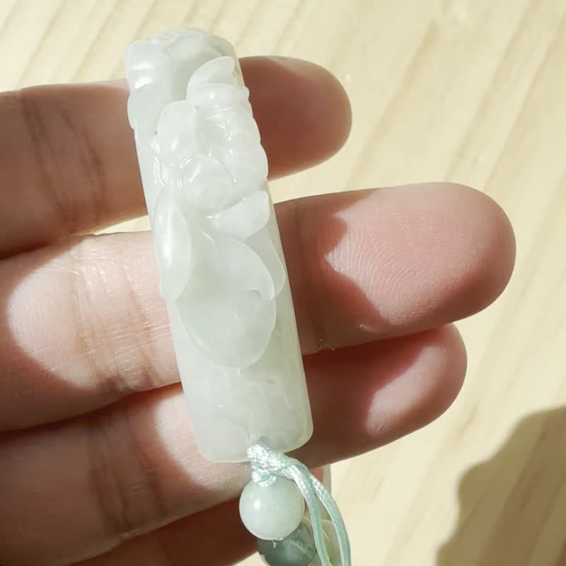 手工編織翡翠手链 — 晨露与花开 - 手链/手环 - 玉石 黄色