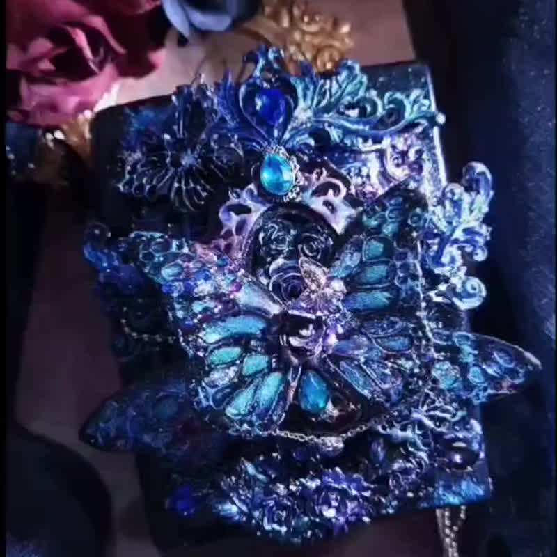 幽境系列-幻夜幽序 手工滴膠首飾盒 - 名片夹/名片盒 - 树脂 蓝色