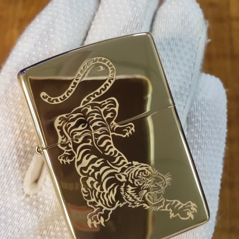【ZIPPO官方旗舰店】纹身老虎防风打火机 29884 - 其他 - 铜/黄铜 金色