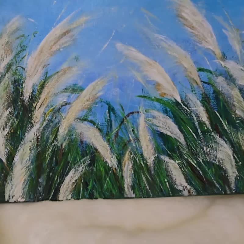压克力画/丙烯艺术/原创手绘【芒草】30×30装饰挂画 - 摆饰 - 压克力 