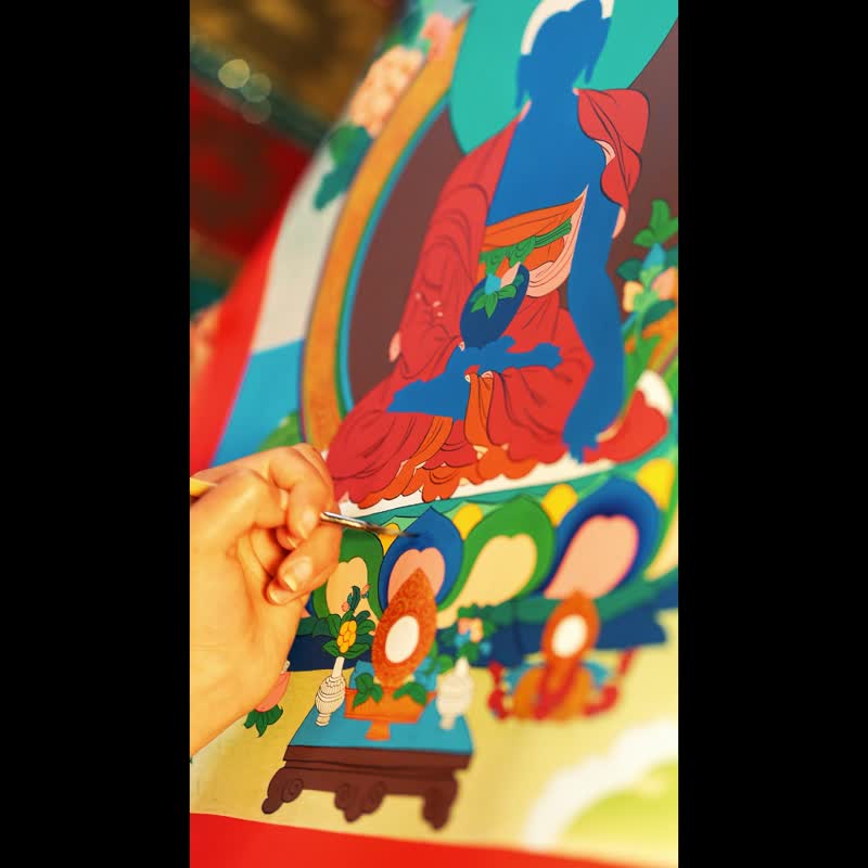 手工药师佛曼陀拉——灵性治愈的象征 - 墙贴/壁贴 - 其他材质 多色