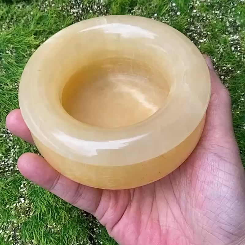 黄玉聚宝盆x黄玉元宝x水晶消磁石 开运旺财运净化充电消磁套组 - 摆饰 - 水晶 多色