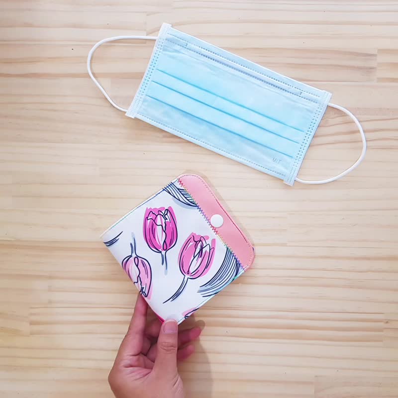 内外防水/隔层口罩套-粉彩郁金香-粉肤Waterproof Mask Folder - 口罩 - 防水材质 粉红色