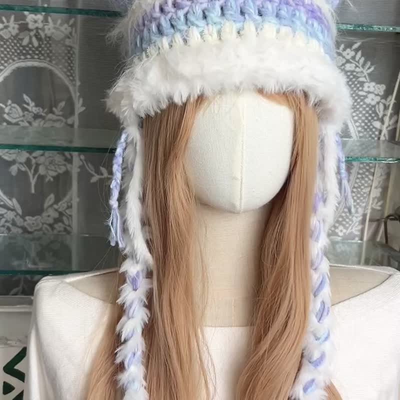 钩织猫猫帽 鈎织冷帽 编织帽 鈎织帽 帽子 猫猫帽 - 帽子 - 其他材质 