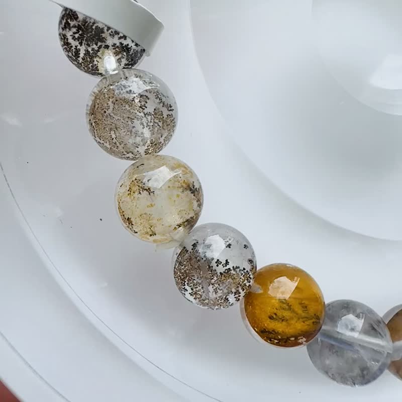 天然小树胶花水晶 8mm18.75g 发财树提升创造力平衡身心 - 手链/手环 - 水晶 透明