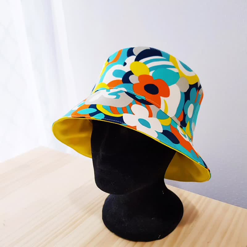Double-sided Bucket 双面渔夫帽-花花乐园-M号 - 帽子 - 棉 多色