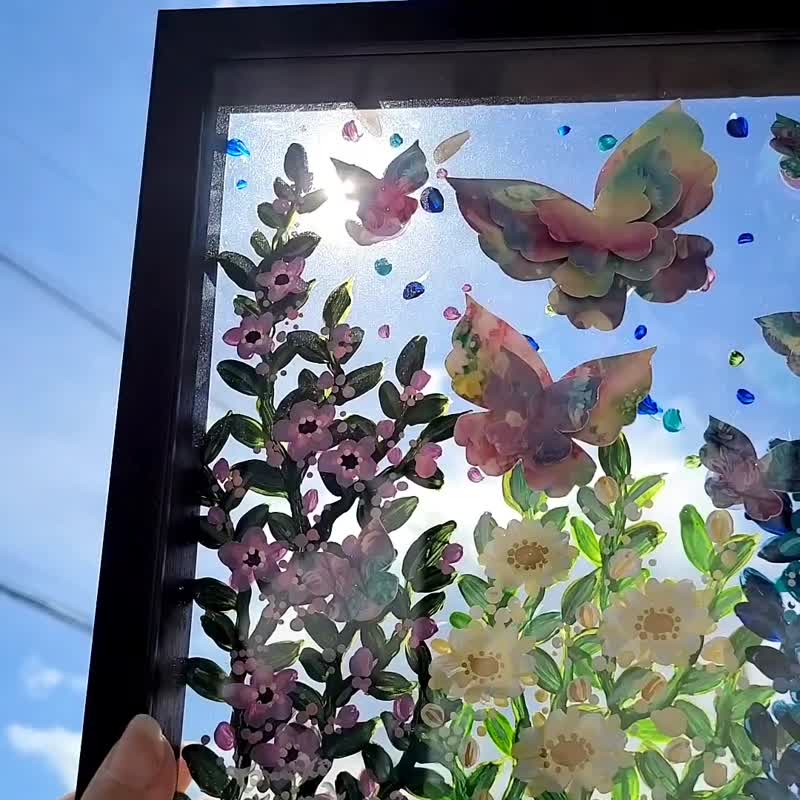 [定制化/花痴漫步/紫色蝴蝶]透明艺术、阴影画、室内花痴和蝴蝶物品 - 海报/装饰画/版画 - 压克力 紫色