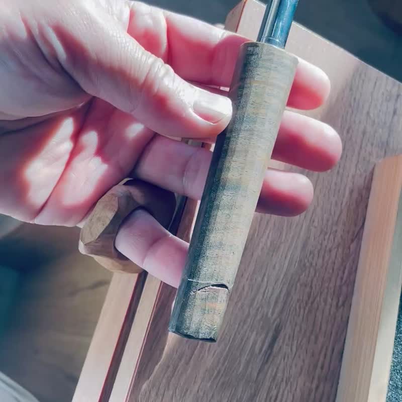 岁月转动年华闪花裂痕 清刀完工 绿檀木 金铄钢珠笔 - 钢珠笔 - 木头 绿色