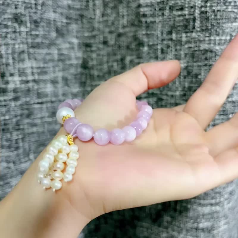 鹿鸣原创 地球赠予的特殊礼物 紫锂辉手链 生日礼物 - 手链/手环 - 玉石 