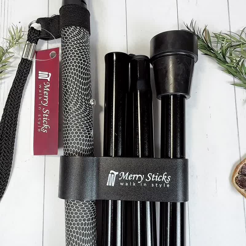 【夜间安心神器】长辈好礼 夜间时尚反光折叠手杖-蜂巢黑 - 其他 - 铝合金 黑色