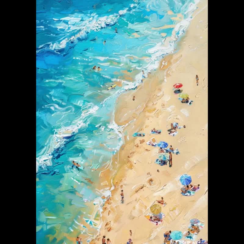 夏日沙滩/艺术微喷油画/阳光海浪缤纷/客厅卧室清爽装饰挂画 - 海报/装饰画/版画 - 棉 
