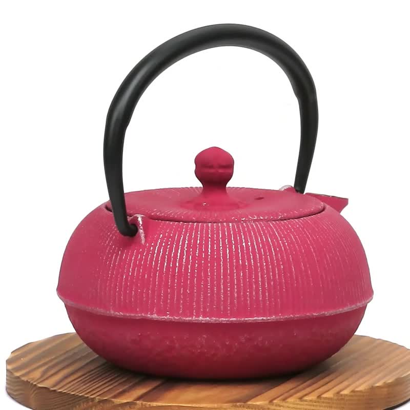 南部铁器 茶壶 平丸千筋 0.3L 银粉红色 日本制 - 茶具/茶杯 - 其他金属 粉红色