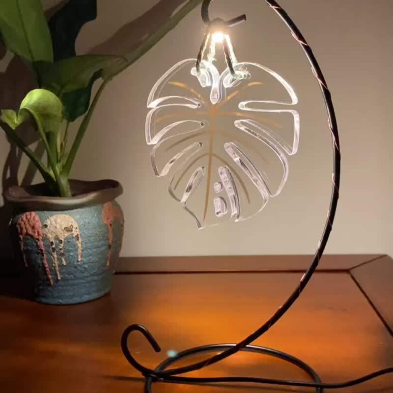 龟背芋小叶灯 把生活融入设计 简约、时尚 小夜灯  最佳礼物选择 - 灯具/灯饰 - 压克力 金色