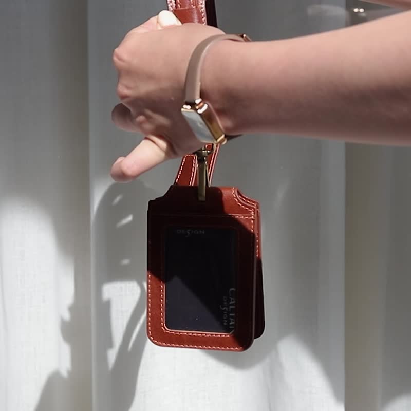 【24hr快速出货】真皮可拆式挂脖绳证件套-075029 三色 证件夹 - 证件套/卡套 - 真皮 咖啡色