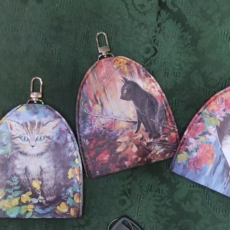 DYM小众品牌订制商品/艺术精品化/喵猫系列/钟形钥匙包/定制化 - 钥匙链/钥匙包 - 真皮 咖啡色