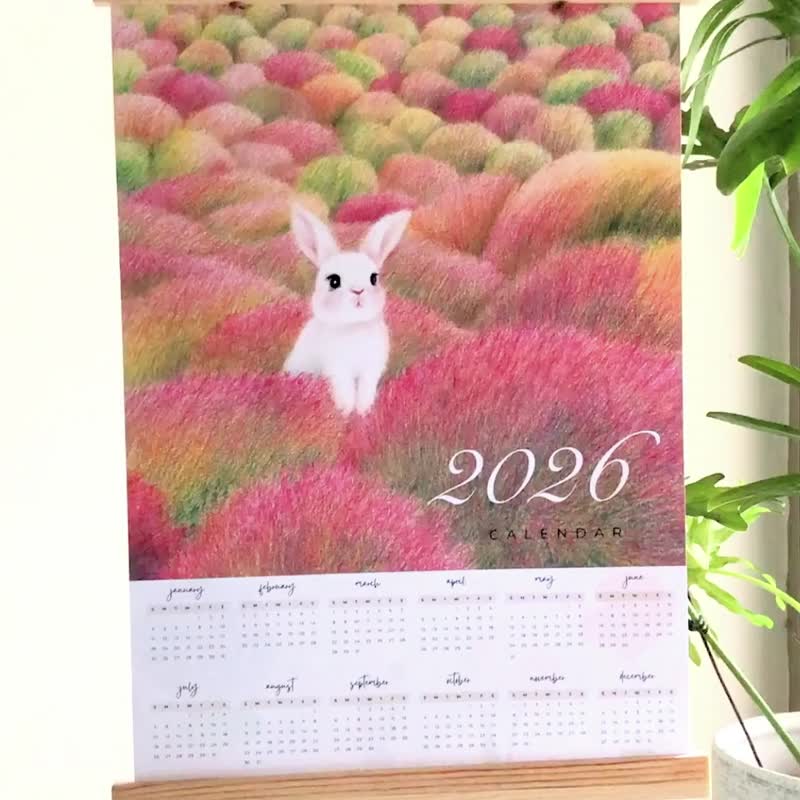 2026 花兔挂历/年历 - 年历/台历 - 纸 