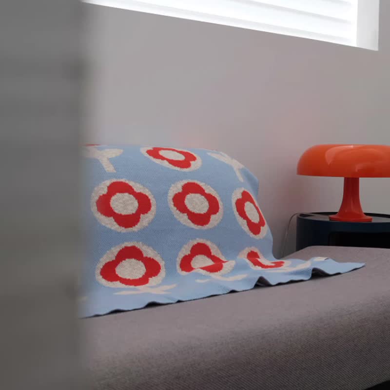 太阳花复古风毛毯 超柔软全棉四季盖毯 午睡沙发毯 - 被子/毛毯 - 棉．麻 