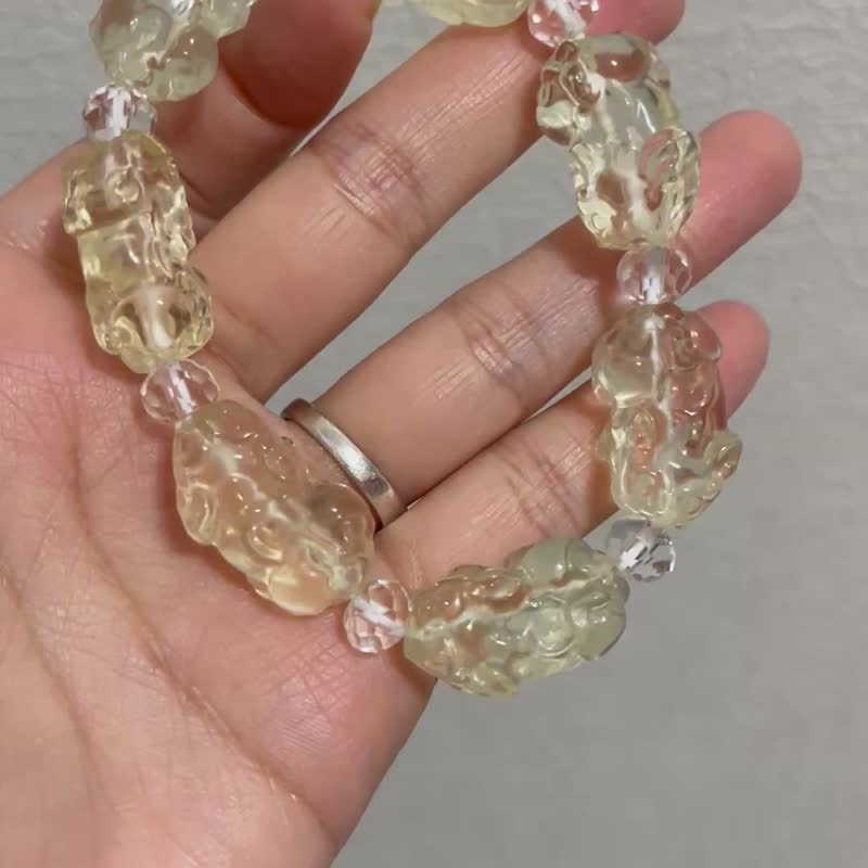提升贵人事业运【貔貅柠檬黄水晶设计手串】特殊搜藏/一物一拍 - 手链/手环 - 水晶 黄色
