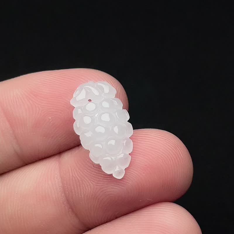 冰种翡翠葡萄 | 裸石 | 天然缅甸玉翡翠A货 | 送礼 - 金工/饰品 - 玉石 白色