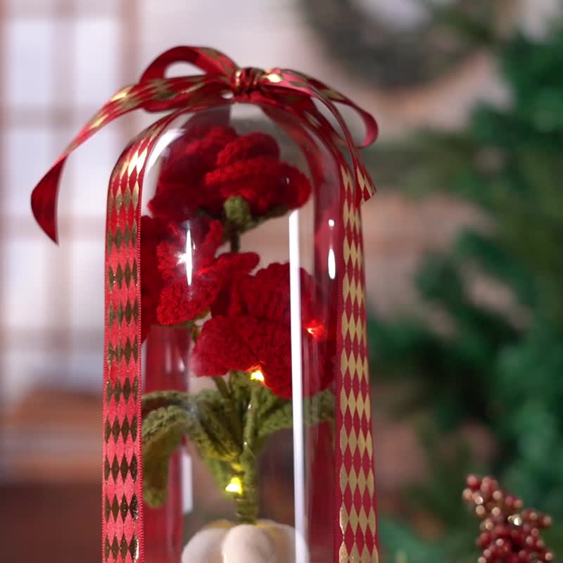 【一件包邮】针织玫瑰花灯 值得收藏的实用交换礼物推荐 - 灯具/灯饰 - 棉．麻 红色