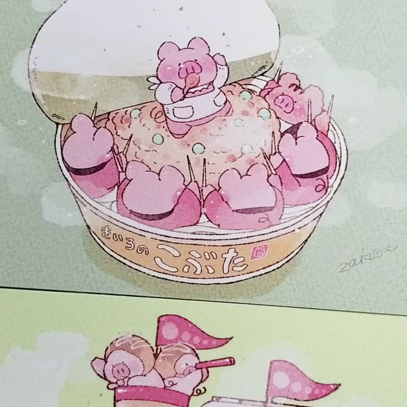 猪明信片（10张） - 卡片/明信片 - 纸 多色