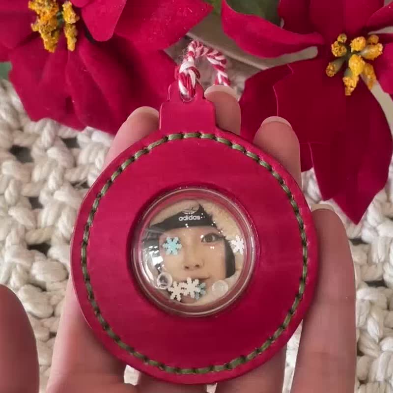 雪球摇摇钥匙圈/宠物偶像照片定制/皮革钥匙圈刻字 - 订制抱枕/饰品 - 真皮 