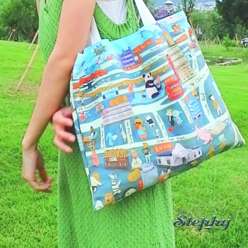 香港记忆TOTE BAG |  HK 特色 -湾仔旧貌托特包 - 手提包/手提袋 - 其他人造纤维 