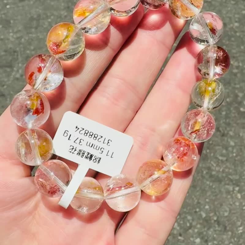 精品锦鲤红胶花水晶11.5mm37.1g富贵吉祥镇宅辟邪挡煞净化催桃花 - 手链/手环 - 水晶 多色