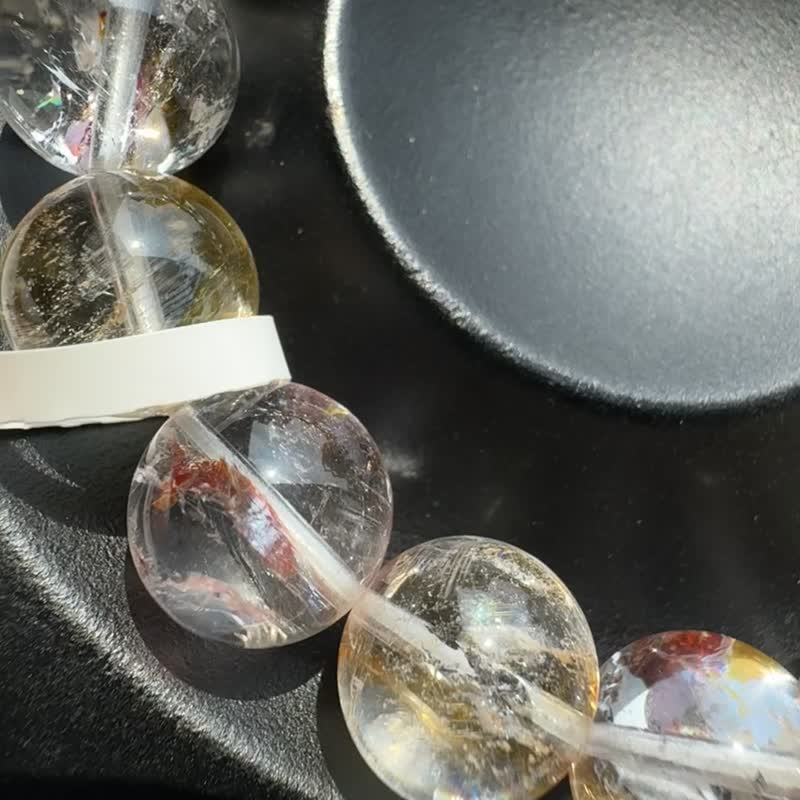 精品锦鲤红胶花水晶 11.5mm37.1g 富贵吉祥镇宅辟邪挡煞净化催桃花 - 手链/手环 - 水晶 多色