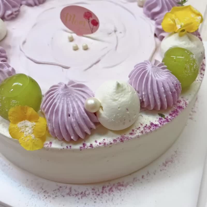 浪漫紫芋鲜奶油蛋糕(父亲节蛋糕/生日蛋糕/可宅配/蛋奶素) - 蛋糕/甜点 - 其他材质 