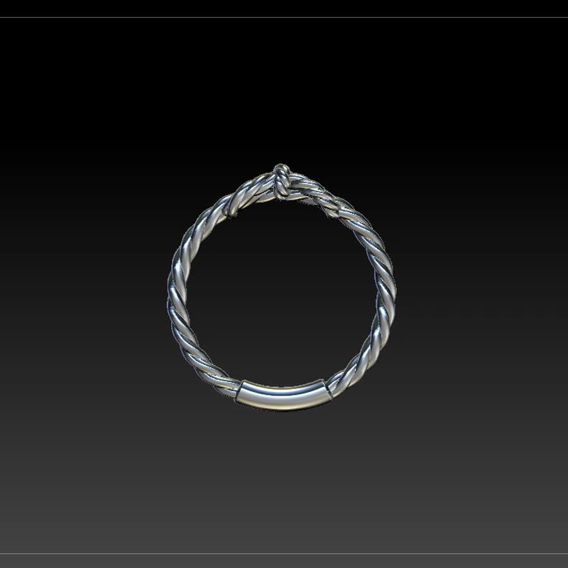 14K金 戒指 蝴蝶结 绳索 编织 - 戒指 - 贵金属 