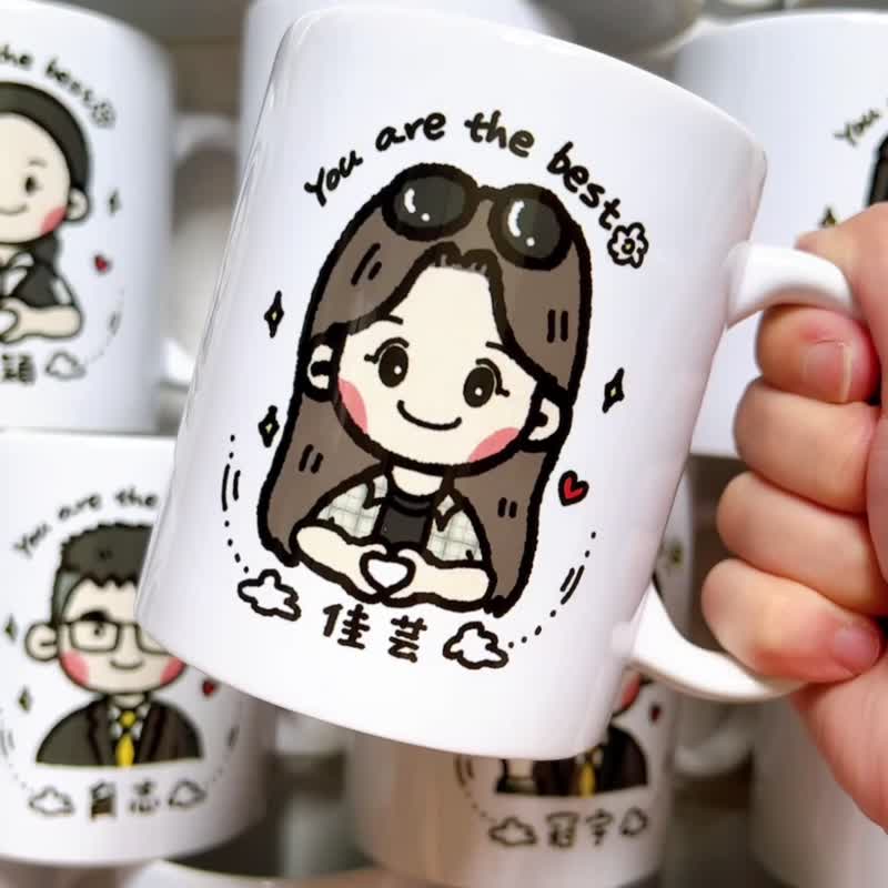 快速出货!!定制化似颜绘卡通Q版头像-马克杯-情侣/感谢老师/毕业 - 订制画像 - 瓷 