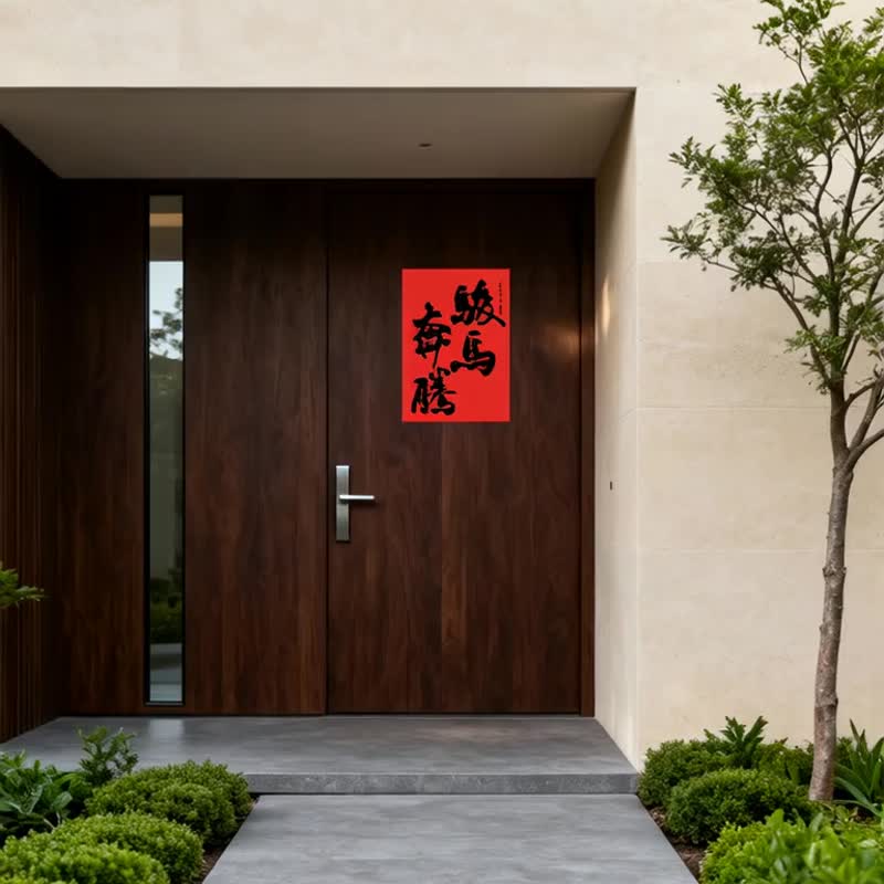 2026马年春联 | 骏马奔腾 | 书法春联 | 新春布置  | 乔迁礼 - 墙贴/壁贴 - 纸 红色