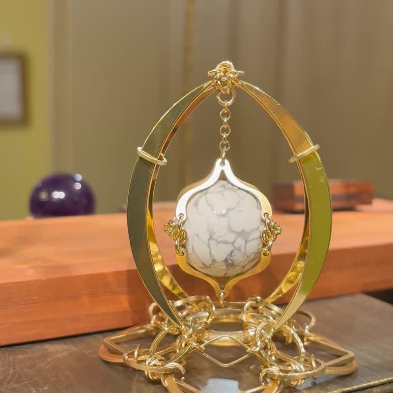 白松石 法式 复古 水晶摆设 家居摆设 办公室小物 圣诞礼物 - 摆饰 - 纯银 金色