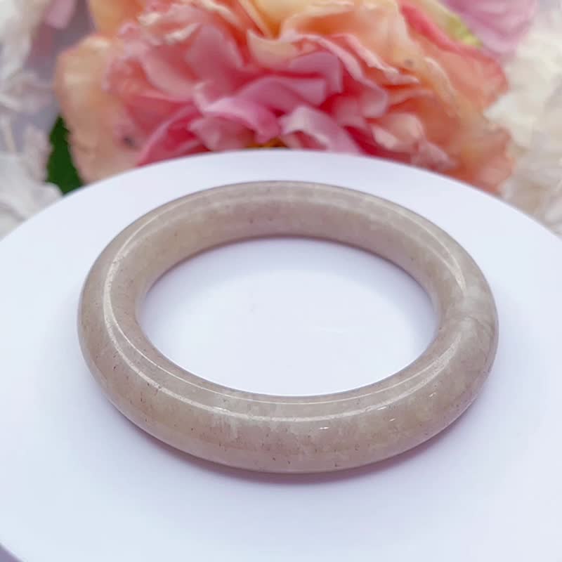 NO.118稀有浪漫雪花紫玉 内径57 MM 圈口 佘太翠 佘太玉 手环手镯 - 手链/手环 - 玉石 紫色