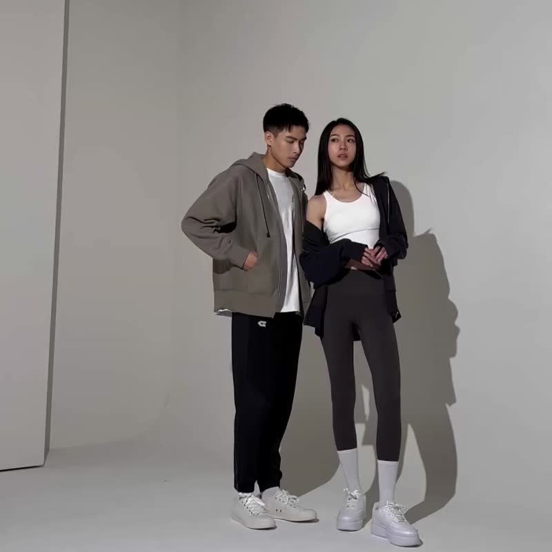 【GLADE.】Fav 重磅刷毛 双拉链 宽版连帽外套 (藏青) - 中性连帽卫衣/T 恤 - 棉 蓝色