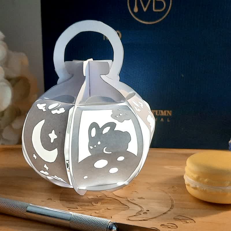 中秋三折优惠 月兔灯笼 DIY 手工灯笼模板 中秋节 剪纸 灯箱 原创 - 其他数码设计 - 其他材质 