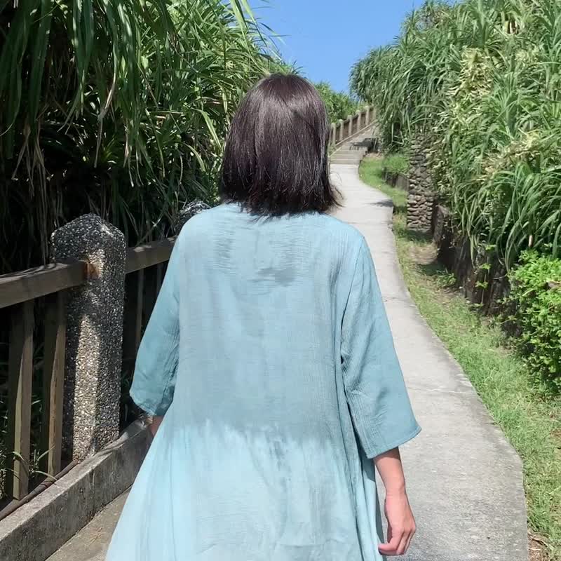 秘林 手染防晒罩衫/轻薄好携带/春夏秋适用/职人染制 - 女装休闲/机能外套 - 棉 绿色