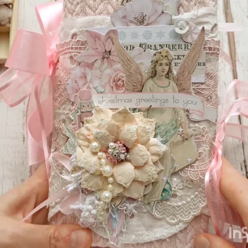 圣诞天使祝福垃圾日记本手工制作十二月冬季每日日记本 - 笔记本/手帐 - 纸 绿色