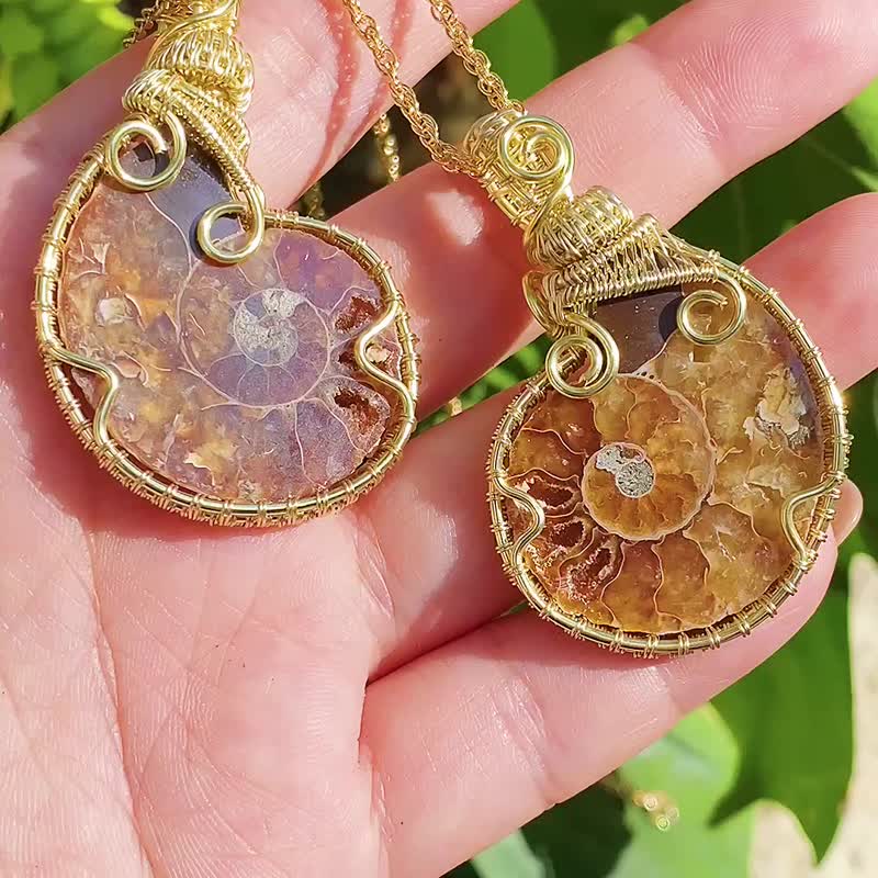 【招财菊石】斑彩螺手作项链 / 可定制挂饰 - 项链 - 水晶 