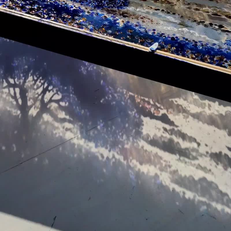 【宝石月夜 B3】原创画作一件 压克力透明艺术 阴影画作 居家摆饰 满月 夜空 星空 - 墙贴/壁贴 - 压克力 蓝色