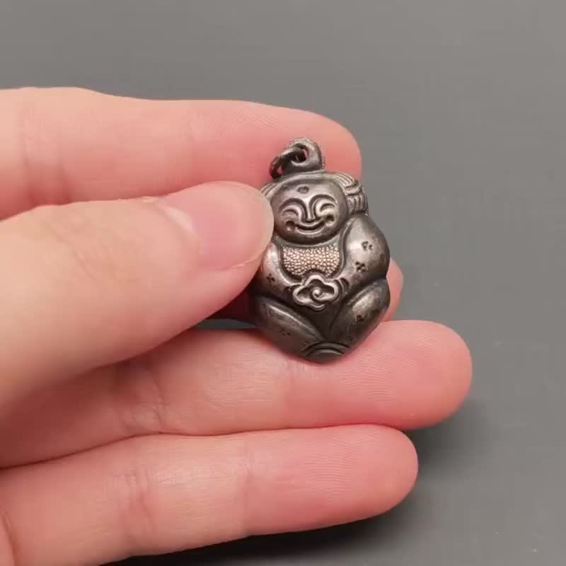 老银如意福翁坠饰– 纯古董 SA-041 - 其他 - 银 金色