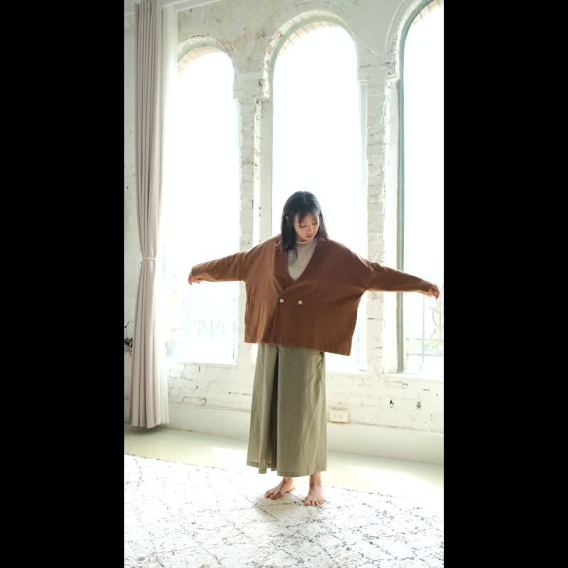 OMAKE 双扣和式外套 / 砾纹布 黑 - 女装休闲/机能外套 - 棉 黑色